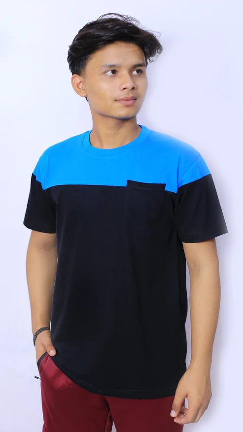 New Style 2-Panel Custom Slim Fit T-Shirt with Front Pocket (